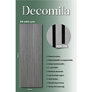 Mdf Ahşap Akustik Duvar Paneli 100x275 Cm - Açık Taş