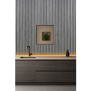 Mdf Ahşap Akustik Duvar Paneli 60x275 Cm - Açık Taş