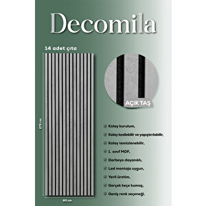 Mdf Ahşap Akustik Duvar Paneli 60x275 Cm - Açık Taş