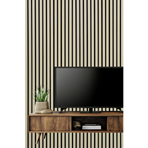 Mdf Ahşap Akustik Duvar Paneli 60x275 Cm - Krem