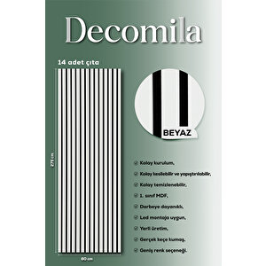 Mdf Ahşap Akustik Duvar Paneli 60x275 Cm - Beyaz