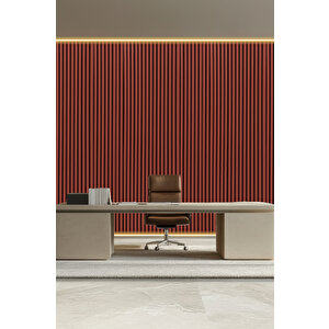 Mdf Ahşap Akustik Duvar Paneli 100x275 Cm - Kiremit