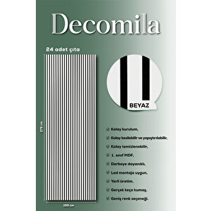 Mdf Ahşap Akustik Duvar Paneli 100x275 Cm - Beyaz 100x275 cm