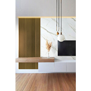 Mdf Ahşap Akustik Duvar Paneli 100x275 Cm - Gold (pvc) 100x275 cm