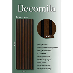 Mdf Ahşap Akustik Duvar Paneli 100x275 Cm - Ceviz 100x275 cm