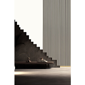 Mdf Ahşap Akustik Duvar Paneli 60x275 Cm - Soft Gri (pvc)