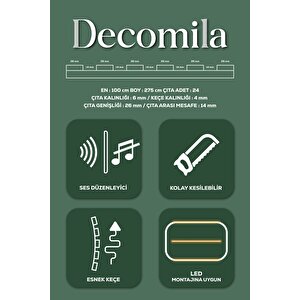 Mdf Ahşap Akustik Duvar Paneli 100x275 Cm - Altın Meşe