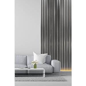 Mdf Ahşap Akustik Duvar Paneli 100x275 Cm - Silver(pvc) 100x275 cm