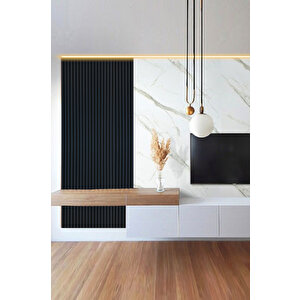 Mdf Ahşap Akustik Duvar Paneli 100x275 Cm - Lacivert