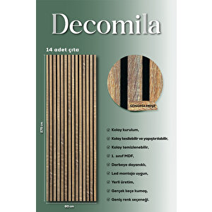 Mdf Ahşap Akustik Duvar Paneli 60x275 Cm - Sonomo (pvc)