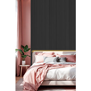 Mdf Ahşap Akustik Duvar Paneli 100x275 Cm - Antrasit 100x275 cm