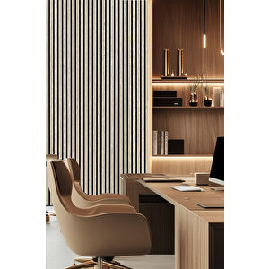 Mdf Ahşap Akustik Duvar Paneli 60x275 Cm - Traverten (pvc)