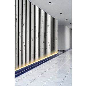 Mdf Ahşap Akustik Duvar Paneli 60x275 Cm - Mermer (pvc)