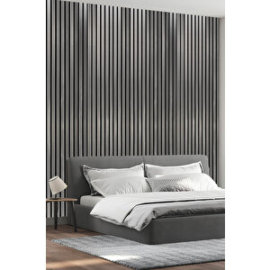 Mdf Ahşap Akustik Duvar Paneli 60x275 Cm - Silver (pvc)
