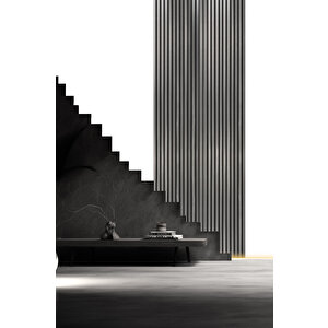 Mdf Ahşap Akustik Duvar Paneli 60x275 Cm - Silver (pvc)