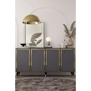 8204-1ct Kb150 Konsol, Tv Üni̇tesi̇ ANTRASİT-ALTIN Antrasit