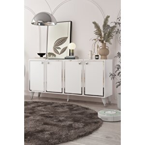 8203-1ct Kb150 Konsol, Tv Üni̇tesi̇ BEYAZ-GÜMÜŞ Beyaz-Gümüş