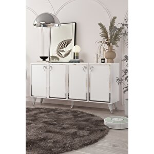 8204-1ct Kb150 Konsol, Tv Üni̇tesi̇ BEYAZ-GÜMÜŞ Beyaz-Gümüş