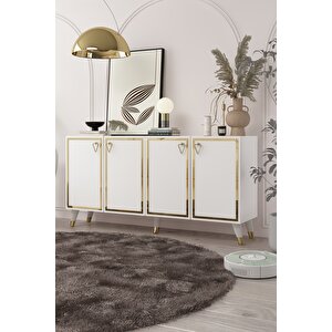 8204-1ct Kb150 Konsol, Tv Üni̇tesi̇ BEYAZ-ALTIN Beyaz-Altın