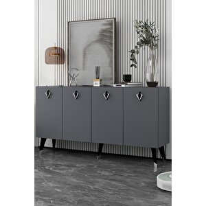 8207-32ct Kb150 Konsol, Tv Üni̇tesi̇ ANTRASİT-SİYAH-GÜMÜŞ Antrasit Gümüş