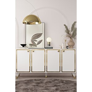 8203-1ct Kb150 Konsol, Tv Üni̇tesi̇ BEYAZ-ALTIN Beyaz-Altın