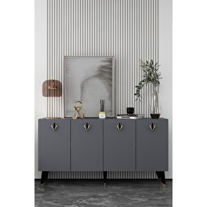 8207-32ct Kb150 Konsol, Tv Üni̇tesi̇ ANTRASİT-SİYAH-ALTIN Antrasit - Siyah