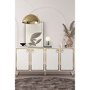 8205-1ct Kb150 Konsol, Tv Üni̇tesi̇ BEYAZ-ALTIN Beyaz-Altın