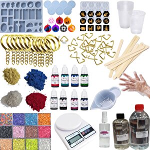 Epoksi Anahtarlık Ve Takı Yapım Seti 341 Parça Profesyonel Epoksi Başlangıç Kiti