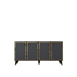 8205-1ct Kb150 Konsol, Tv Üni̇tesi̇ ANTRASİT-ALTIN Antrasit