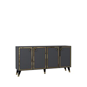 8205-1ct Kb150 Konsol, Tv Üni̇tesi̇ ANTRASİT-ALTIN