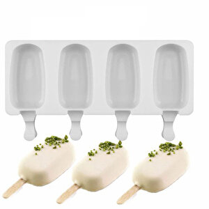 Magnum Şekilli Silikon Kalıp Dondurma Tatlı Meybuz Kalıbı 4 Lü