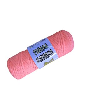 Taranabilir Makrome İpi Taranan Makrame Pamuk İpliği 5 Mm 250 Gr  Neon-pembe