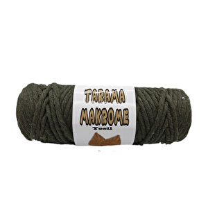Taranabilir Makrome İpi Taranan Makrame Pamuk İpliği 5 Mm 250 Gr  Yeşil