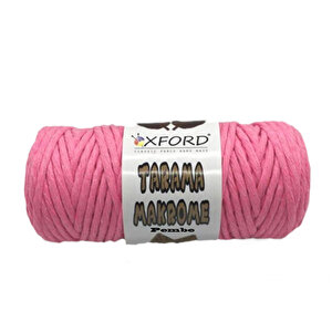 Taranabilir Makrome İpi Taranan Makrame Pamuk İpliği 5 Mm 250 Gr  Pembe