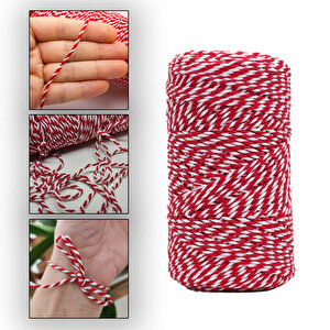 Bileklik İp Beyaz Kırmızı Şans Bilekliği İpi 2 Mm (200 Gr)