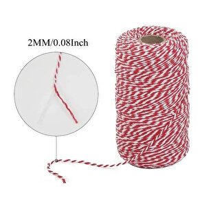 Bileklik İp Beyaz Kırmızı Şans Bilekliği İpi 2 Mm (200 Gr)