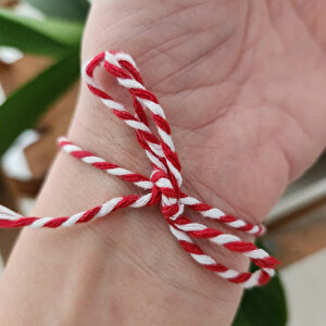 Bileklik İp Beyaz Kırmızı Şans Bilekliği İpi 2 Mm (200 Gr)