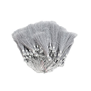 Püskül Simli Ve  Parlak (10 Adet)  Gümüş