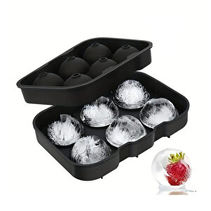 Silikon Buz Kalıbı Yuvarlak Küre Buz Kalıbı 6 Lı