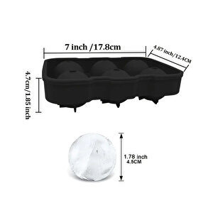 Silikon Buz Kalıbı Yuvarlak Küre Buz Kalıbı 6 Lı