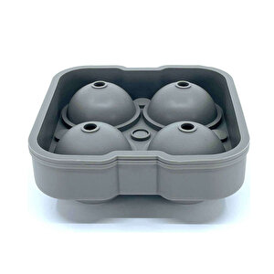 Silikon Buz Kalıbı Yuvarlak Küre Buz Kalıbı 4 Lü