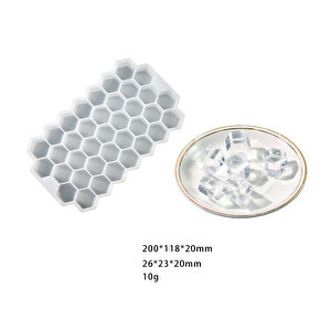 Silikon Petek Buz Küpü Tepsisi Kapaksız Silikon Buz Kalıbı 37 Li