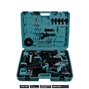 21v 5'li Set Kırıcı Delici Hilti - Taşlama - Somun Sıkma Sökme - Testere - Akülü Vidalama