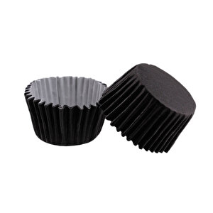 Cupcake Kalıbı Pet Kapsül  Kek Kalıbı 48x34 Mm (100 Adet)  Siyah