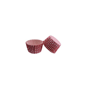 Kek Kalıbı Pet Kapsül 52x45 Mm Kağıt Cupcake Kağıdı (100 Adet)  Puantiyeli Pembe