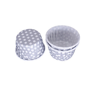 Cupcake Kalıbı Orta Boy 50*39 Mm (50 Adet)  Puantiyeli Gümüş