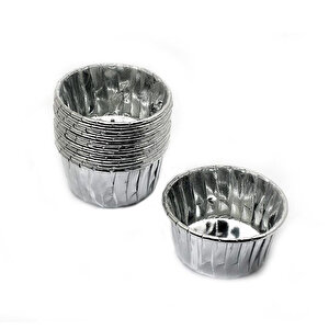 Cupcake Kalıbı Büyük Boy 62*40 Sufle-muffin Kek Kalıbı  (16 Adet)  Gümüş