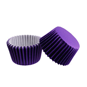 Cupcake Kalıbı Pet Kapsül  Kek Kalıbı 48x34 Mm (100 Adet)  Mor