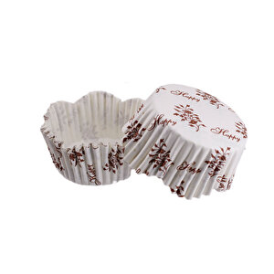 Cupcake Kalıbı Pet Kapsül Dalgalı Sarmaşık Desenli Kek Kalıbı 65x38 Mm (100 Adet)