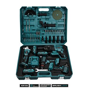 21v 4'lü Set Taşlama - Somun Sıkma Sökme - Akülü Vidalama - Kırıcı Delici Hilti